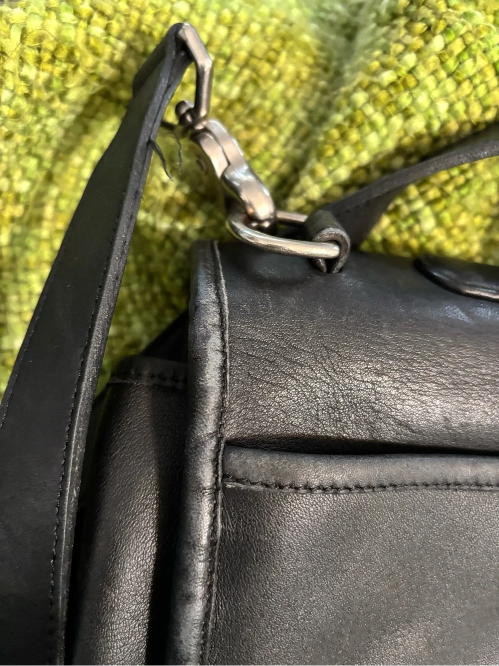 Vintage Coach Messenger Classic Black Leather  Briefcase - Premium Work Bag